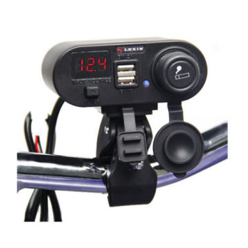 Motorcycle 3 in 1 Waterproof Cigarette Lighter/ Dual USB Charger/Voltage Meter